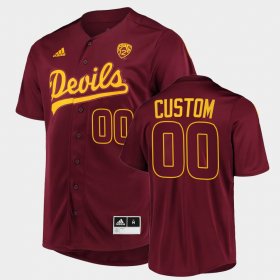 #00 Custom College Baseball Arizona State Sun Devils 2022 Button-Up Men Maroon Jerseys 996726-203