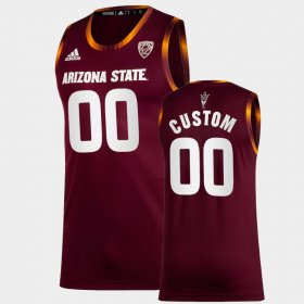 #00 custom College Basketball Arizona State Sun Devils Mens Maroon Jersey 737399-423