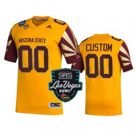 #00 Custom College Football Arizona State University Las Vegas Bowl Alternate Men's Gold Jerseys 634363-554