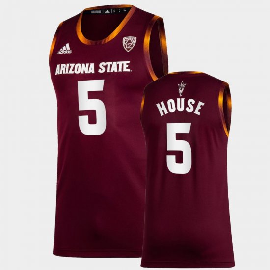 #5 Eddie House College Basketball Sun Devils Alumni Mens Maroon Jerseys 876165-219