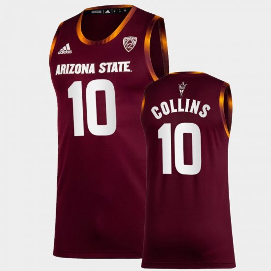 #10 Frankie Collins College Basketball Arizona State Men\'s Maroon Jersey 660188-619