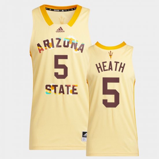 #5 Jay Heath College Basketball Arizona State Honoring Black Excellence Basketball Mens Yellow Jerseys 631815-497