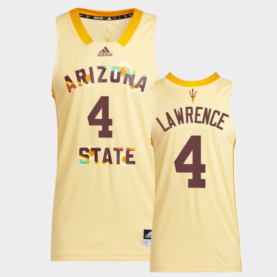 #4 Kimani Lawrence College Basketball Arizona State Honoring Black Excellence Basketball Mens Yellow Jersey 893963-837