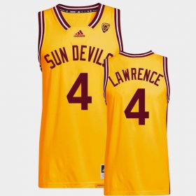 #4 Kimani Lawrence College Basketball Arizona State University Reverse Retro Men Gold Jersey 715583-980