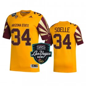 #34 Kyle Soelle College Football Arizona State Las Vegas Bowl Alternate Men Gold Jerseys 370913-738