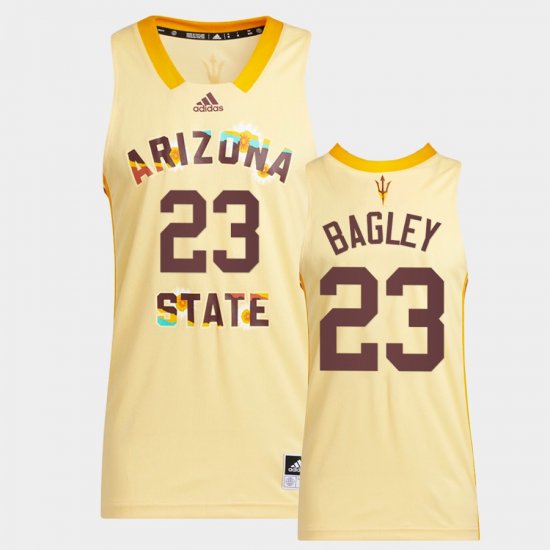 #23 Marcus Bagley College Basketball Sun Devils Honoring Black Excellence Basketball Men Yellow Jerseys 858380-200