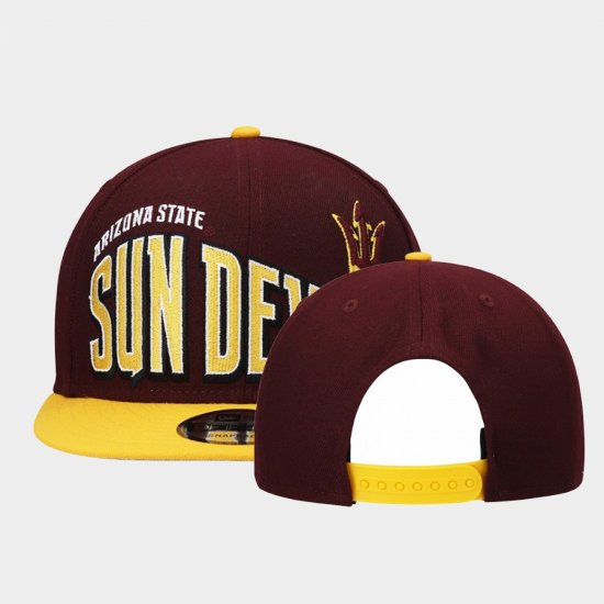 Team Logo Arizona State Two-Tone Vintage Wave 9FIFTY Snapback Men\'s Maroon Caps 120004-716