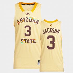 #3 Marreon Jackson College Basketball Arizona State University Honoring Black Excellence Basketball Men Yellow Jerseys 694256-540