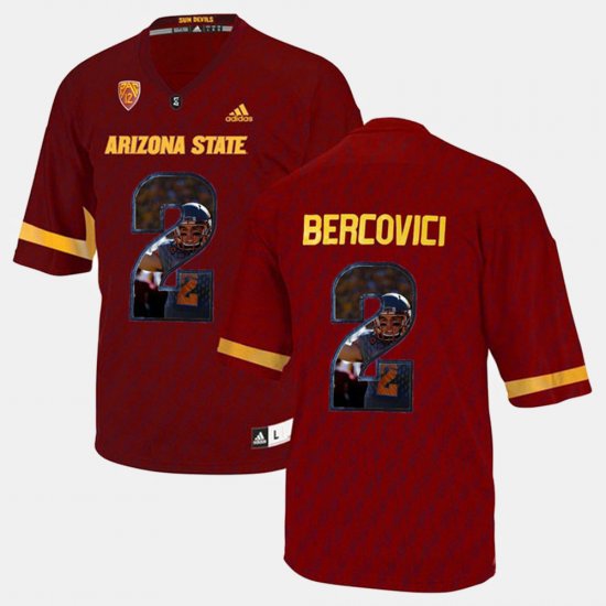 #2 Mike Bercovici Player Pictorial Arizona State Mens Red Jerseys 696677-249