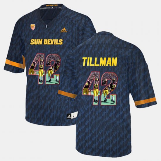 #42 Pat Tillman Player Pictorial Arizona State University Men\'s Black Jerseys 841987-803