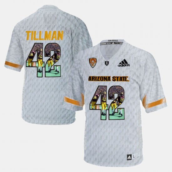 #42 Pat Tillman Player Pictorial Sun Devils Men White Jersey 382967-769