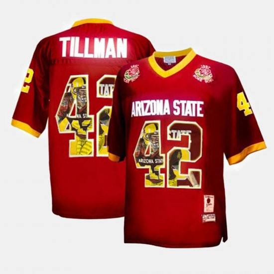 #42 Pat Tillman Throwback Sun Devils Men\'s Maroon Jerseys 171007-412