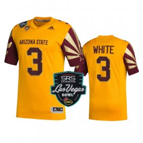 #3 Rachaad White College Football Arizona State Sun Devils Las Vegas Bowl Alternate Mens Gold Jersey 660139-963