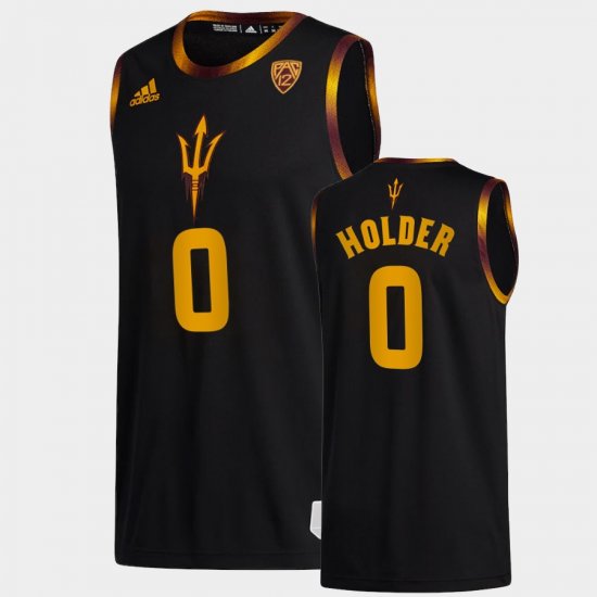 #0 Tra Holder College Basketball Arizona State Sun Devils Mens Black Jersey 149229-446