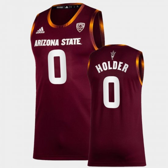 #0 Tra Holder College Basketball Sun Devils Men\'s Maroon Jerseys 686590-999