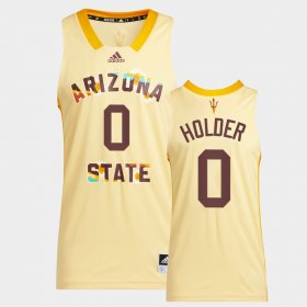 #0 Tra Holder College Basketball Arizona State University Honoring Black Excellence Basketball Men Gold Jersey 754841-584