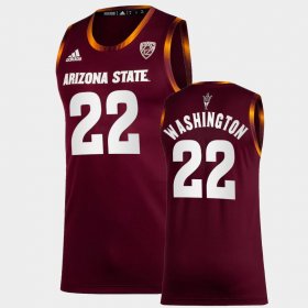 #22 Warren Washington College Basketball Arizona State University Men's Maroon Jersey 716407-669