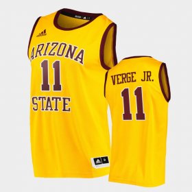 #11 Alonzo Verge Jr. College Basketball Arizona State Player Mens Gold Jerseys 931758-166