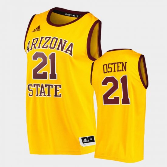 #21 Chris Osten College Basketball Arizona State Player Mens Gold Jersey 300875-292