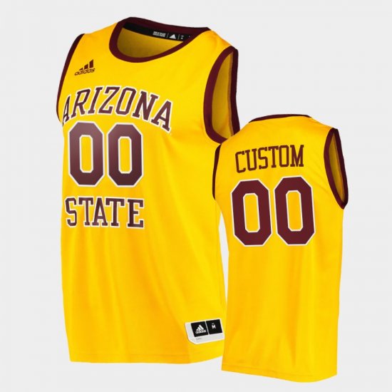 #00 Custom College Basketball Sun Devils Player Mens Gold Jerseys 208613-351