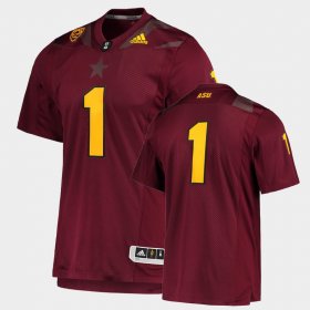 #1 Custom College Football Arizona State Premier Mens Maroon Jerseys 545947-803