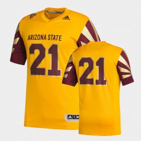 #12 Custom College Football Arizona State University Premier Strategy Men Gold Jersey 253982-268