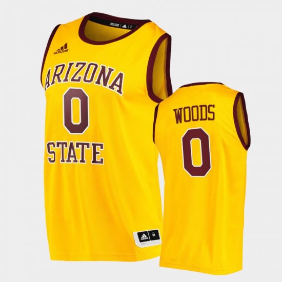 #0 Holland Woods College Basketball Arizona State Player Men\'s Gold Jerseys 823899-175