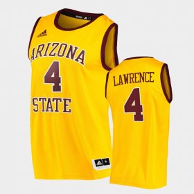 #4 Kimani Lawrence College Basketball Arizona State Player Men's Gold Jerseys 365883-833