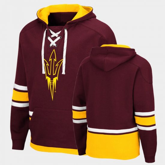 College Hockey 3.0 Arizona State University Lace-up Pullover Mens Maroon Hoodie 984834-292