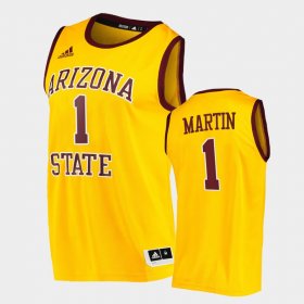 #1 Remy Martin College Basketball Arizona State University Player Mens Gold Jerseys 947192-681