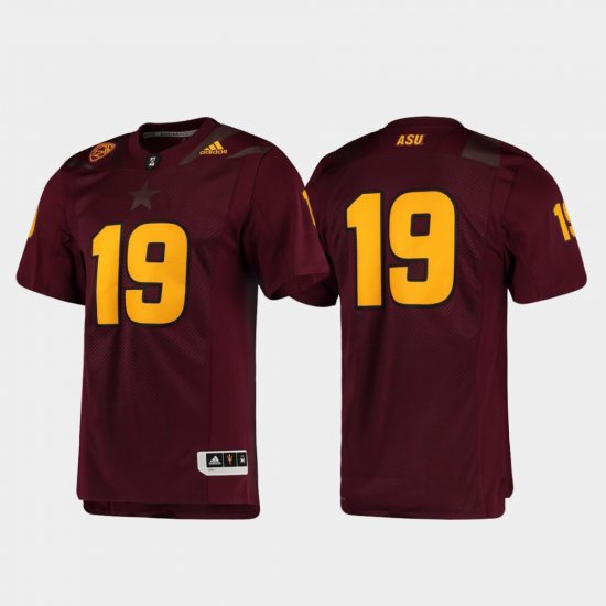 #19 Premier Arizona State Football Men Maroon Jersey 622975-332