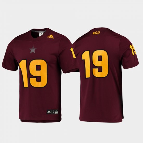 #19 Replica Arizona State University Football Men\'s Maroon Jerseys 604055-874