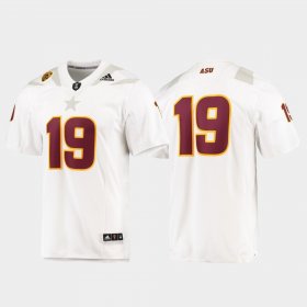 #19 Premier Arizona State University Football Men's White Jerseys 571132-132