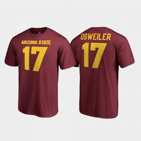 #17 Brock Osweiler College Legends Arizona State Name & Number Men's Maroon T-Shirts 842182-444