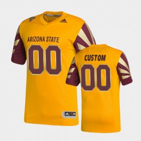 #00 Custom Premier Arizona State Sun Devils Strategy Mens Gold Jerseys 137455-452