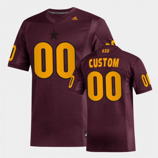 #00 Custom Replica Arizona State Football Men\'s Maroon Jersey 472633-519