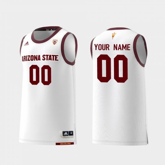 #00 Custom Replica Arizona State Sun Devils College Basketball Men\'s White Jerseys 633782-902