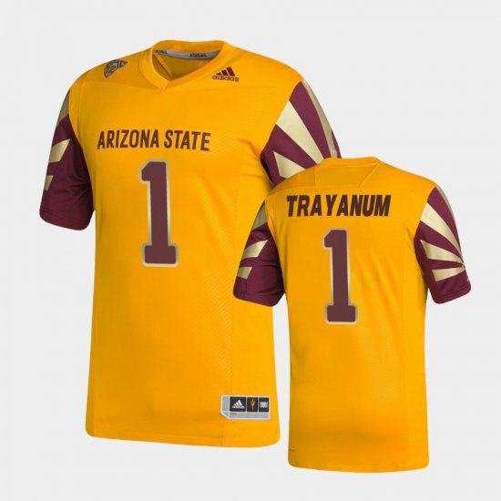 #1 DeaMonte Trayanum Premier Arizona State Sun Devils Strategy Men\'s Gold Jerseys 233622-984