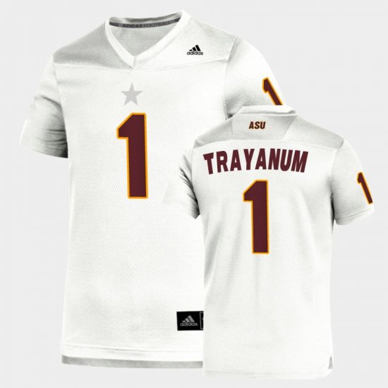 #1 DeaMonte Trayanum Replica Sun Devils Football Men White Jerseys 393358-185