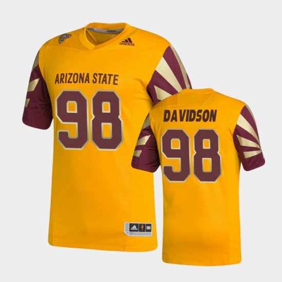 #98 D.J. Davidson Premier Arizona State Sun Devils Strategy Men Gold Jerseys 820158-356