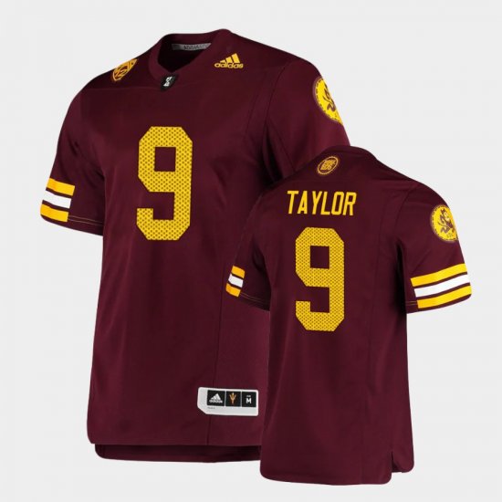 #9 D.J. Taylor Premier Arizona State University Football Men Maroon Jerseys 485392-916