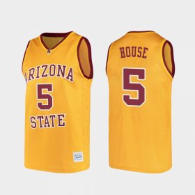 #5 Eddie House Alumni Arizona State University College Basketball Men Gold Jerseys 122415-764