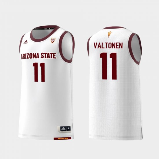 #11 Elias Valtonen Replica Arizona State Sun Devils College Basketball Men\'s White Jerseys 350771-457