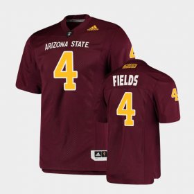 #4 Evan Fields College Football Arizona State University Premier Men's Maroon Jerseys 712916-986