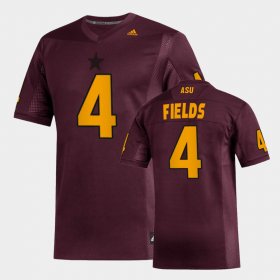 #4 Evan Fields Replica Sun Devils Football Men's Maroon Jerseys 913336-972