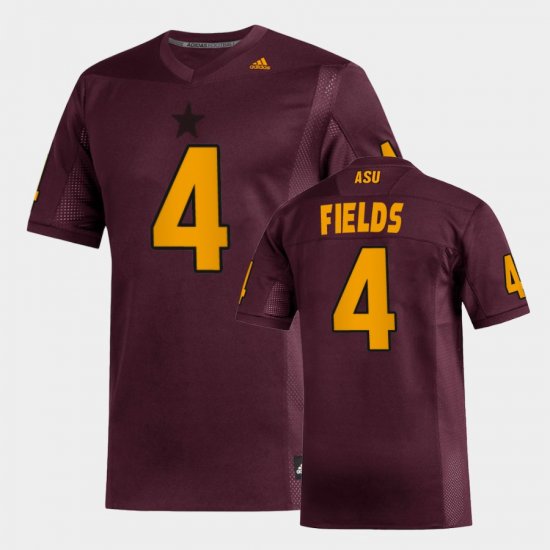 #4 Evan Fields Replica Sun Devils Football Men\'s Maroon Jerseys 913336-972