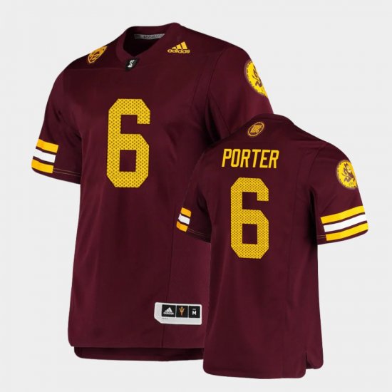 #6 Geordon Porter Premier Arizona State University Football Mens Maroon Jerseys 783153-522