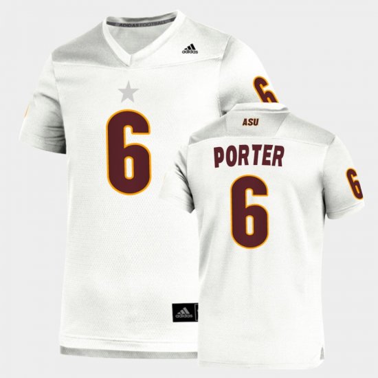 #6 Geordon Porter Replica Arizona State Sun Devils Football Mens White Jersey 890750-613