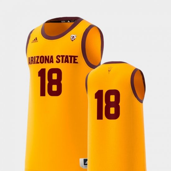 #18 Basketball Swingman Arizona State Sun Devils College Replica Mens Gold Jersey 496356-941