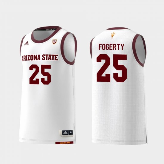 #25 Grant Fogerty Replica Arizona State University College Basketball Mens White Jerseys 423459-617